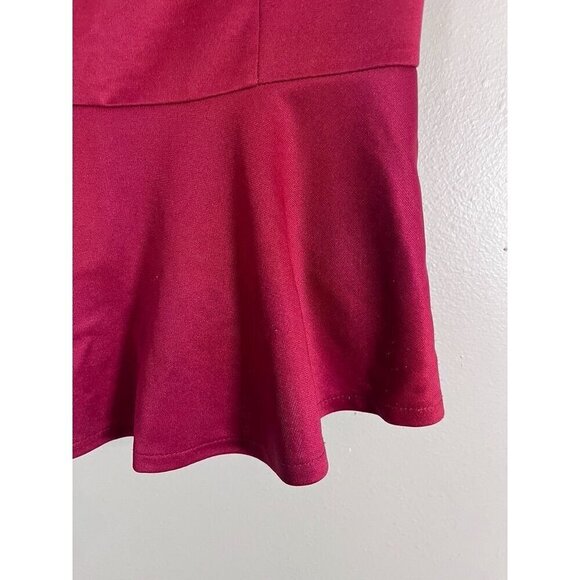 Papaya Top Women M Red Floral Peplum Retro Y2K Mesh Babydoll Neutral Tomato Girl - Picture 4 of 11